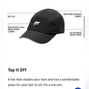 BN- Fabletics- Black Moisture Wicking Cap with Reflective Logo